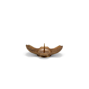 Brass Candle Holder ‘Wave’ - NOUSAKU-Candle Holder-NOUSAKU-Antique Iron-Bronze Finish-santoku nyc