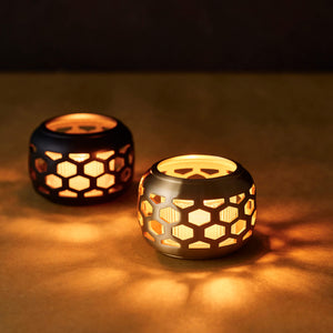 Brass Candle Shade with Glass Holder & Candle - NOUSAKU-Candle Holder-NOUSAKU-santoku nyc