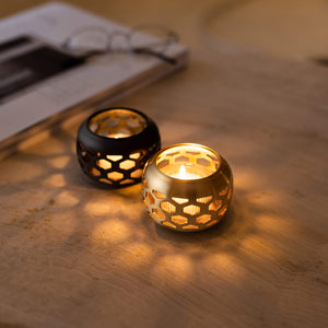 Brass Candle Shade with Glass Holder & Candle - NOUSAKU-Candle Holder-NOUSAKU-santoku nyc