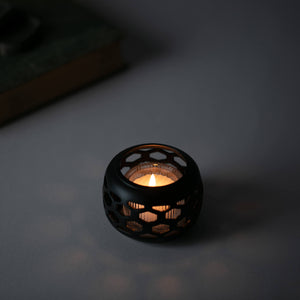 Brass Candle Shade with Glass Holder & Candle - NOUSAKU-Candle Holder-NOUSAKU-santoku nyc