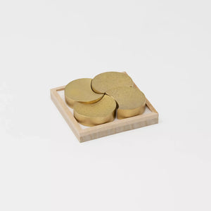 Brass Chopstick Rest Set of 4 'Four Moons' - FUTAGAMI-Chopstick Holders-santoku nyc