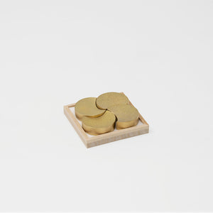 Brass Chopstick Rest Set of 4 'Four Moons' - FUTAGAMI