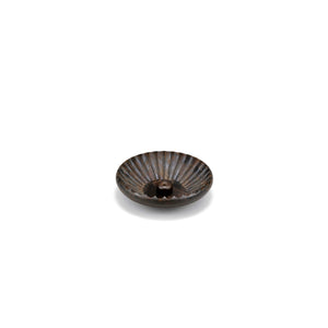 Brass Chrysanthemum Petal Incense Stick Holder - NOUSAKU-Incense Holder-NOUSAKU-Antique Blackish Brown Finish-santoku nyc