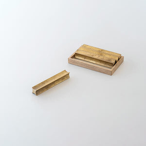Brass Cutlery Chopstick Rest Set of 4 'Meteor' S/L - FUTAGAMI