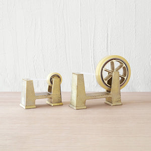 Set Brass Desktop Tape Dispenser Small and Large - FUTAGAMI