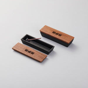 Cast Iron Incense Box with Walnut Wood Lid 'Genjikou' - Chushin Kobo