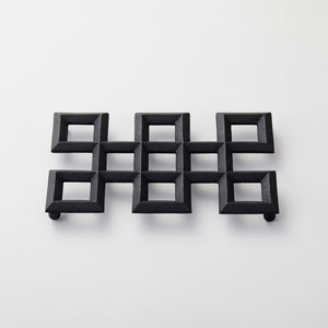 Cast Iron Trivet: Nagate Kumiko Lattice Design - Chushin Kobo-Trivet-Chushin Kobo-santoku nyc