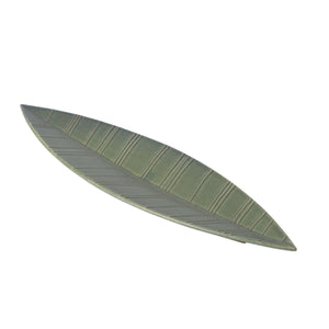 HAZARA Leaf Plate Long – Green - ceramic japan-Plates-ceramic japan-santoku nyc
