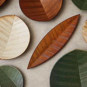 HAZARA Leaf Plate Long – Green - ceramic japan-Plates-ceramic japan-santoku nyc
