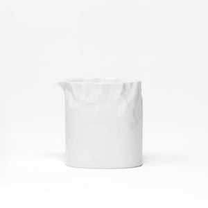 Crinkle Milk Pitcher - ceramic japan white