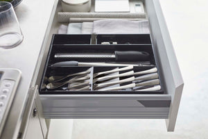 Cutlery Organizer: Three Styles - Yamazaki Home-Drawer Organizer-Yamazaki Home-Black-santoku nyc