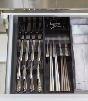 Cutlery Organizer: Three Styles - Yamazaki Home-Drawer Organizer-Yamazaki Home-Black-santoku nyc