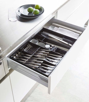 Cutlery Organizer: Three Styles - Yamazaki Home-Drawer Organizer-Yamazaki Home-Black-santoku nyc