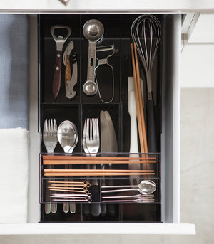 Cutlery Organizer: Three Styles - Yamazaki Home-Drawer Organizer-Yamazaki Home-Black-santoku nyc