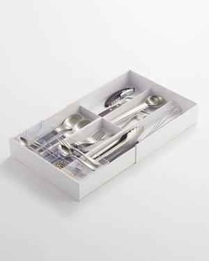Cutlery Organizer: Three Styles - Yamazaki Home-Drawer Organizer-Yamazaki Home-White-santoku nyc