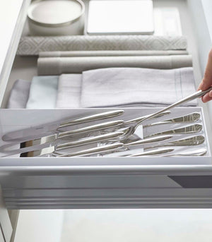 Cutlery Organizer: Three Styles - Yamazaki Home-Drawer Organizer-Yamazaki Home-Black-santoku nyc
