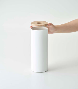 Steel & Wood Round Tissue Case - Yamazaki Home-Tissue Case-Yamazaki Home-SANTOKU NYC