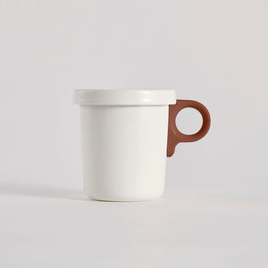 Detachable Handle Enamel Mug White - ovject-Mugs-ovject-Teracotta-santoku nyc