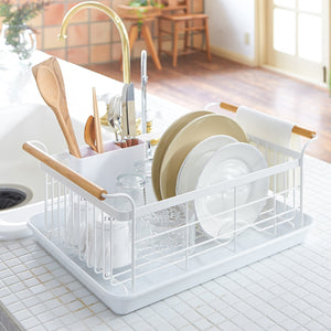 Dish Rack - Steel + Wood-Dish Rack-Yamazaki Home-White-santoku nyc