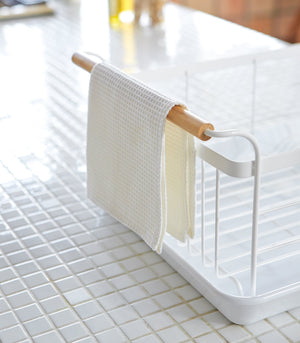 Dish Rack - Steel + Wood-Dish Rack-Yamazaki Home-White-santoku nyc