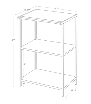 Storage Rack 35" H, Steel - Yamazaki Home-Shelving-Yamazaki Home-White-santoku nyc