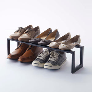 Expandable Shoe Rack - Two Sizes - Steel-Shoe Rack-Yamazaki Home-santoku nyc