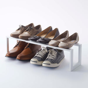 Expandable Shoe Rack - Two Sizes - Steel-Shoe Rack-Yamazaki Home-santoku nyc