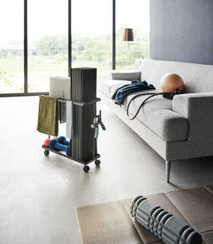 Fitness Equipment Storage Cart, Steel - Yamazaki Home-Sports Equipment-Yamazaki Home-Black-santoku nyc