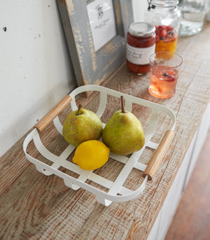 Fruit Basket - Steel + Wood-Fruit Basket-Yamazaki Home-santoku nyc