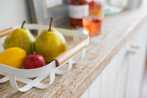 Fruit Basket - Steel + Wood-Fruit Basket-Yamazaki Home-santoku nyc