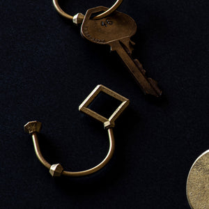 Brass Key Ring 'Shooting Star' Diamond - FUTAGAMI-Key Ring-FUTAGAMI-santoku nyc
