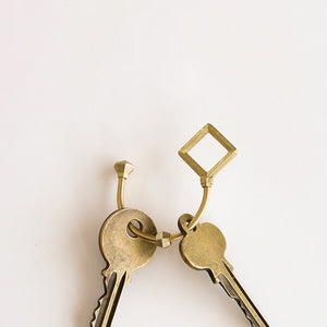 Brass Key Ring 'Shooting Star' Diamond - FUTAGAMI-Key Ring-FUTAGAMI-santoku nyc