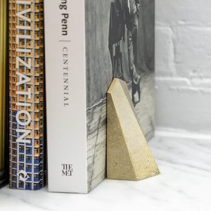 Brass Bookend Koma Shape Gold - FUTAGAMI-Bookends-santoku nyc