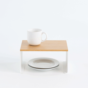 Steel & Wood Stackable Countertop Shelf Two Sizes-Riser-Yamazaki Home-Small-santoku nyc
