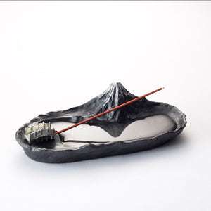 Incense Holder with Mt. Fuji -Black - GINGADO-Art & Collectibles-GINGADO-santoku nyc