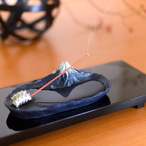 Incense Holder with Mt. Fuji -Blue - GINGADO-Art & Collectibles-GINGADO-santoku nyc