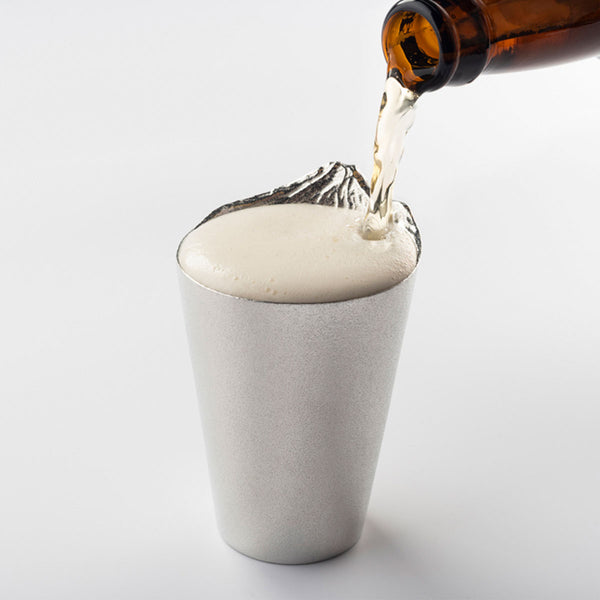 GINGADO Tin Beer Tumbler (180 ml ) - Fuji Floating on Bubbles