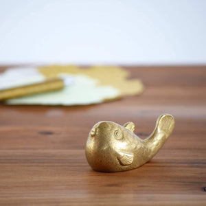Brass Paperweight Pufferfish - GINGADO-Art & Collectibles-GINGADO-santoku nyc