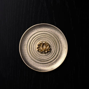 Brass Incense Stick Holder with Tray 'Lotus' - GINGADO-Home & Wellness-GINGADO-santoku nyc
