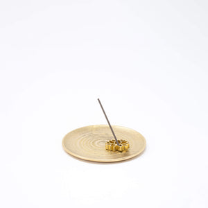 Brass Incense Stick Holder with Tray 'Lotus' - GINGADO-Home & Wellness-GINGADO-santoku nyc