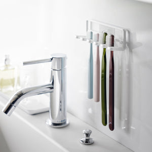 Traceless Adhesive Toothbrush Holder, Steel-Traceless Adhesive-Yamazaki Home-santoku nyc