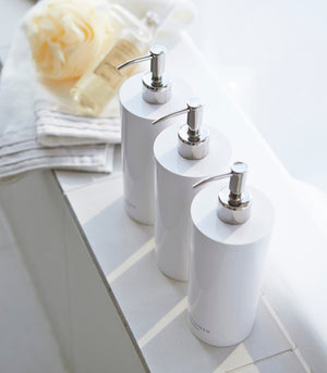 Round Dispenser Bundle: Shampoo, Conditioner, and Body Soap-Shower Dispenser-Yamazaki Home-santoku nyc