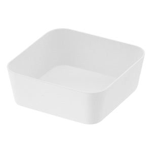 Flat Vanity Tray Two Sizes, Steel-Trays + Catchalls-Yamazaki Home-3.5" x 3.5"-White-santoku nyc