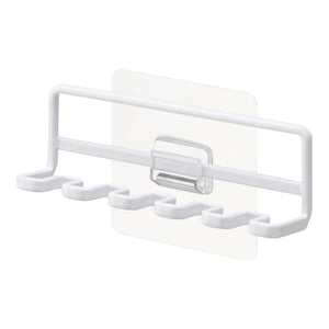 Traceless Adhesive Toothbrush Holder, Steel-Traceless Adhesive-Yamazaki Home-White-santoku nyc