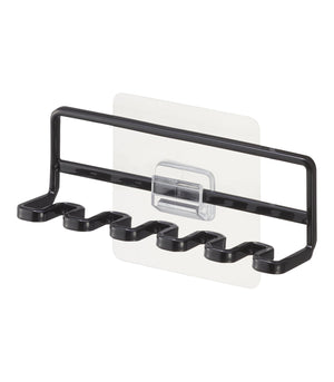 Traceless Adhesive Toothbrush Holder, Steel-Traceless Adhesive-Yamazaki Home-Black-santoku nyc