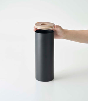Steel & Wood Round Tissue Case - Yamazaki Home-Tissue Case-Yamazaki Home-SANTOKU NYC
