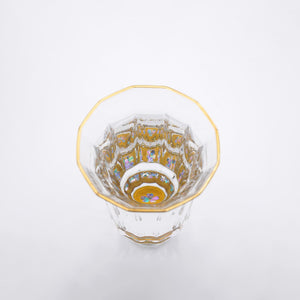 Kaleidoscope Abalone Glass gold-rimmed Cup 2.37 fl oz Sakura Gold - Amano Shikki-Barware-Amano Shikki-santoku nyc