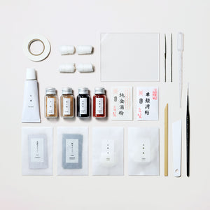 Kintsugi Repair Kit “MANGETSU” with Real Urushi, Gold & Silver - CIRCOLO