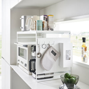 Kitchen Appliance Rack With Steel Side Panel, Steel - Yamazaki Home-Countertop Shelf-Yamazaki Home-White-santoku nyc