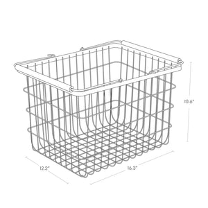 Steel & Wood Wire Basket M/L - Yamazaki Home-Laundry Basket-Yamazaki Home-santoku nyc